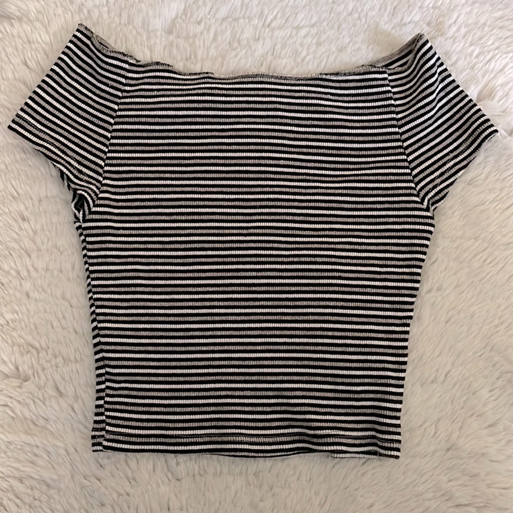 Brandy Melville Striped Off The Shoulder Top